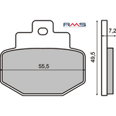 Pastiglie Freno RMS Organiche Piaggio Hexagon 125cc Posteriore per PIAGGIO SUPER HEXAGON GTX 12 125 2001 - 2002